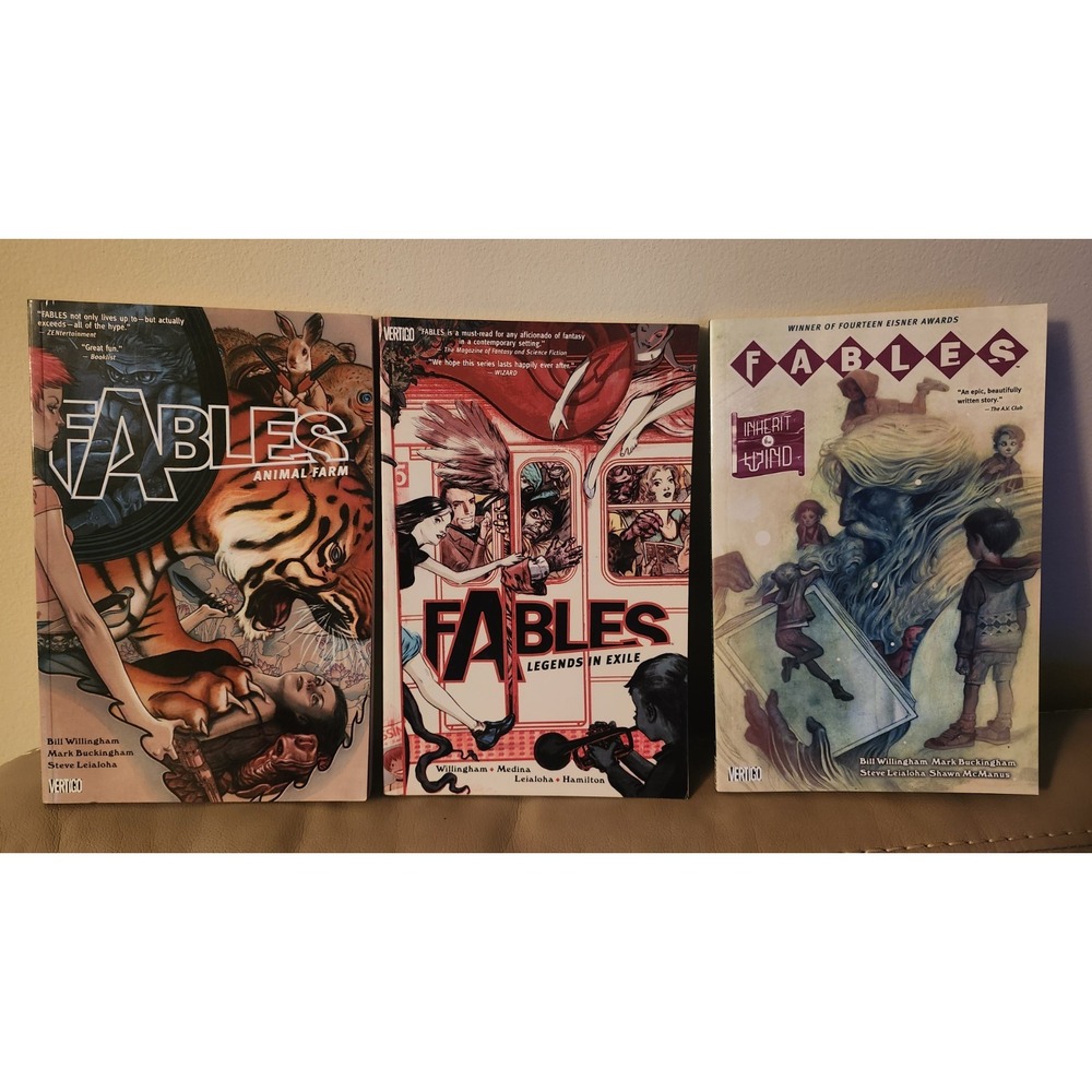 Fables v 1 Legends In Exile, Inherit The Wind And Animal Farm x3 DC Comic's